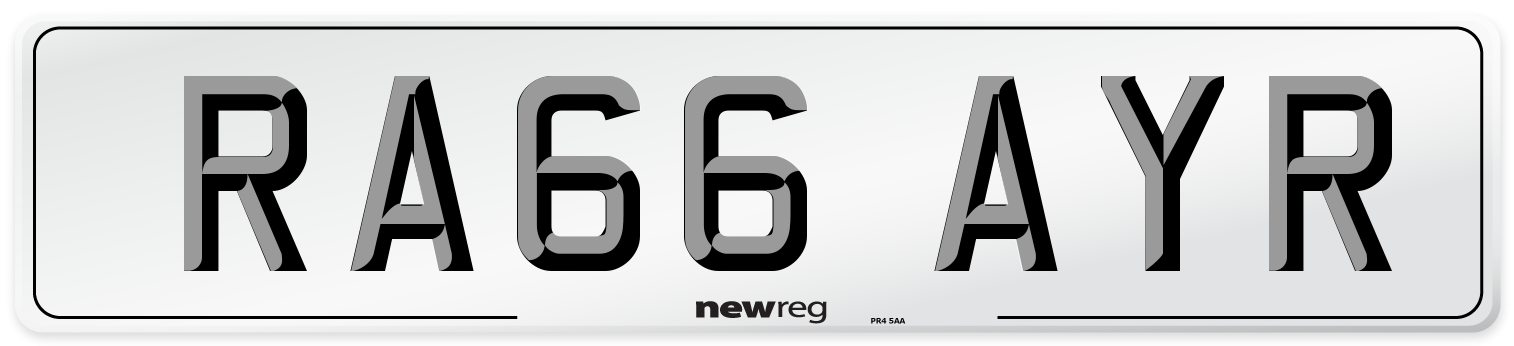 RA66 AYR Number Plate from New Reg